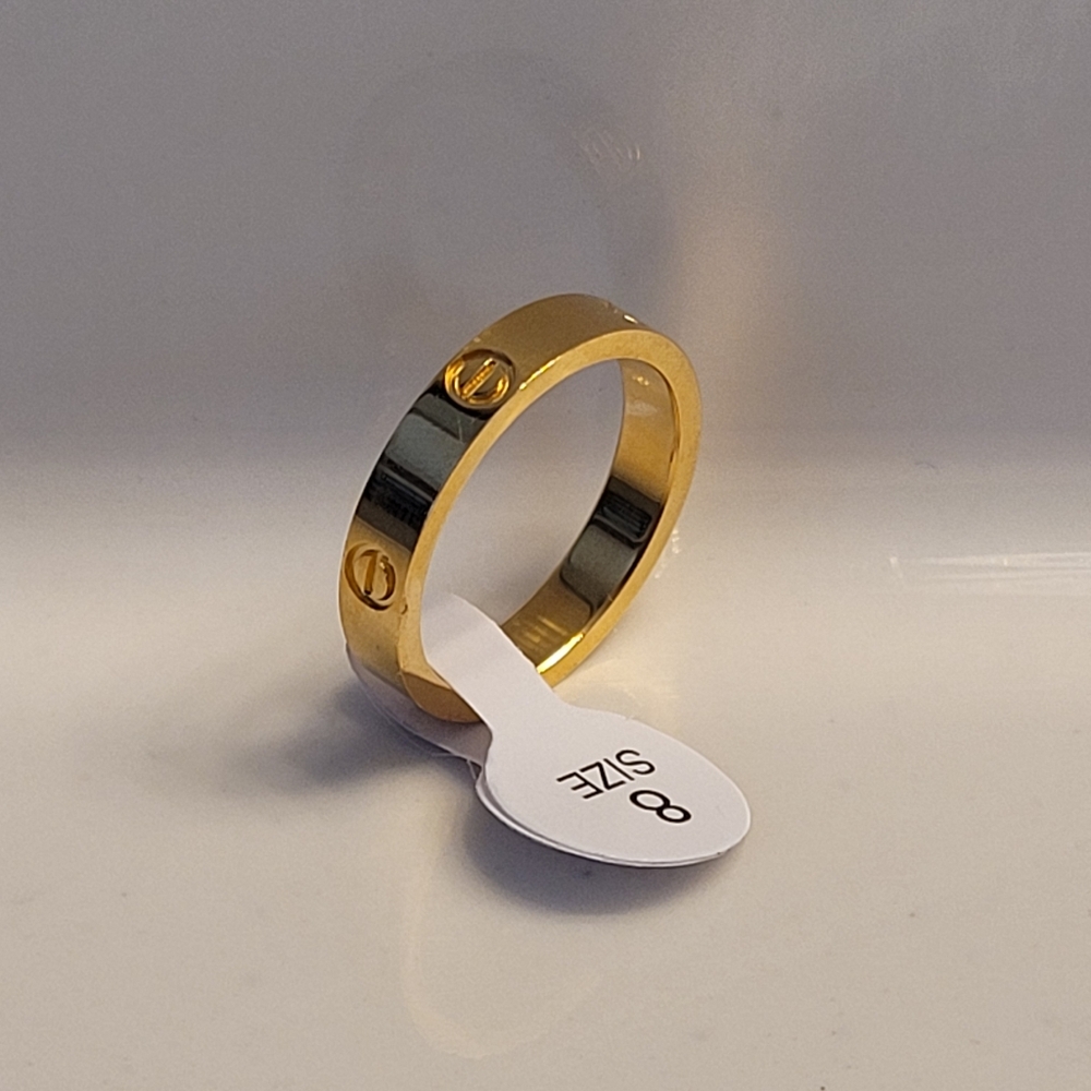 Love Ring w/ Screw Design Gold-tone Unisex Style Size 8 - Picture 5 of 12